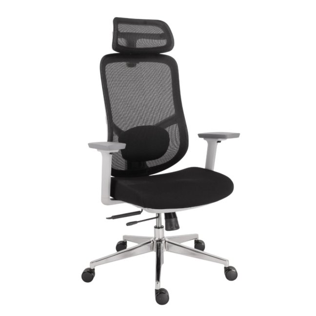 Kancelářská ergonomická židle Neoseat ALLY WHITE — černá / bílá, nosnost 150 kg