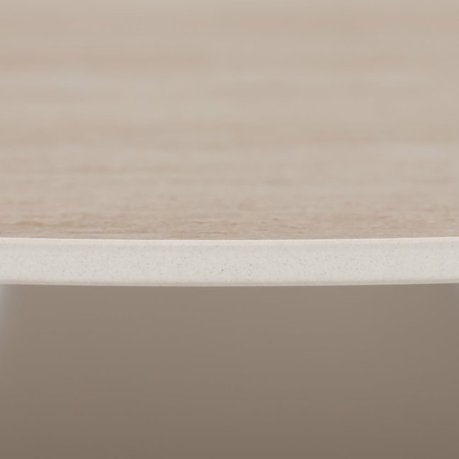 Set 2 konferenčních stolků NOEL I — kov, keramika, travertin / béžová