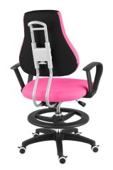 Dětská rostoucí židle Neoseat KINDER — látka, černá / růžová