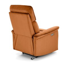 Relaxační křeslo SEMIR s elektrickým polohováním — látka, skořicová