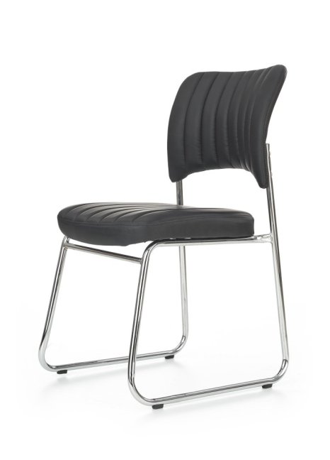 Konferenční židle RAPID — kov, ekokůže, černá