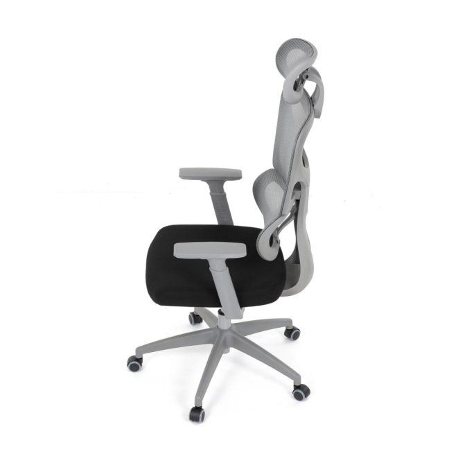 Kancelářská ergonomická židle GRANT II — síť, látka, šedá