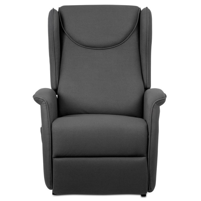 Relaxační křeslo ušák TELMAR s elektrickým polohováním — 2 motory, látka, šedá