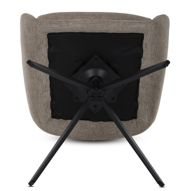 Jídelní otočné křeslo PAMELA — kov, látka, lanýžová