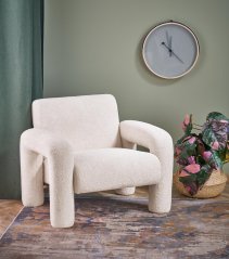 Designové křeslo VARNA — látka, krémová