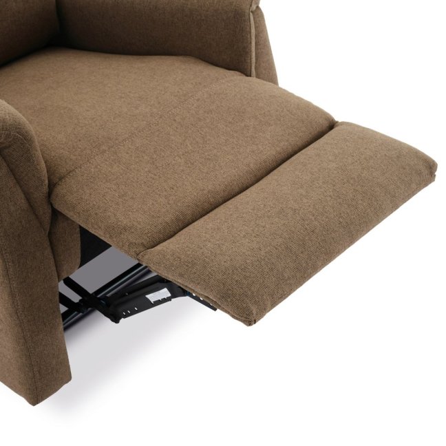 Relaxační polohovací TV křeslo ASTER — látka, hnědá