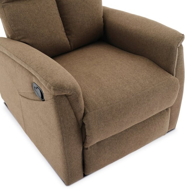 Relaxační polohovací TV křeslo ASTER — látka, hnědá