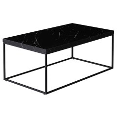 Konferenční stolek VERA — 110x60x45 cm, kov, MDF, dekor černý mramor
