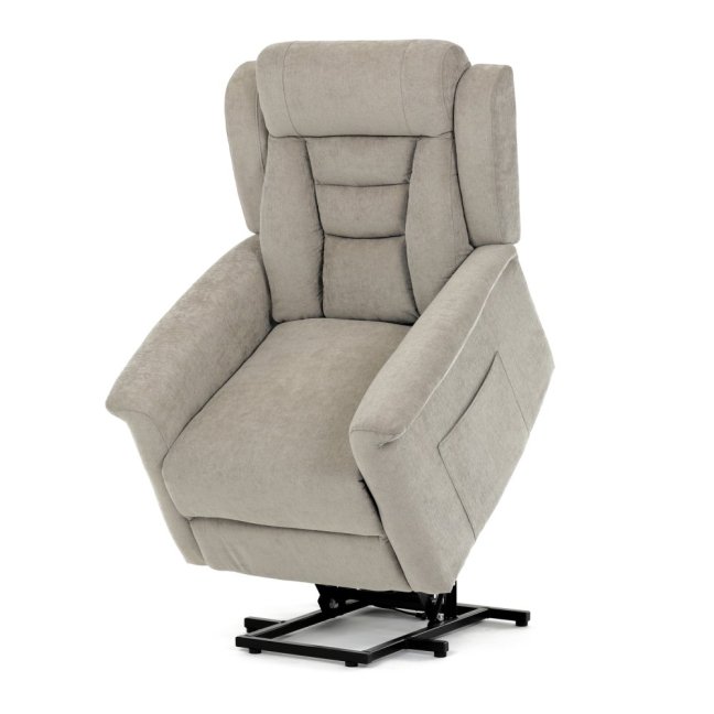 TV křeslo SARGON s elektrickým polohováním — 2 motory, látka, béžová