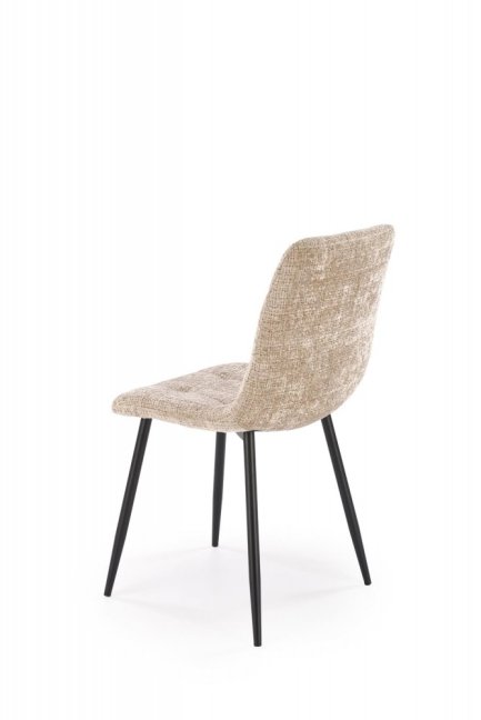 Jídelní židle MARTA — kov, látka, béžová