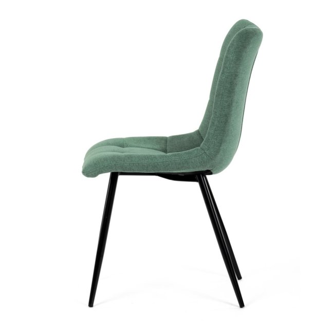 Jídelní židle DAEMON — kov, látka, černá / zelená