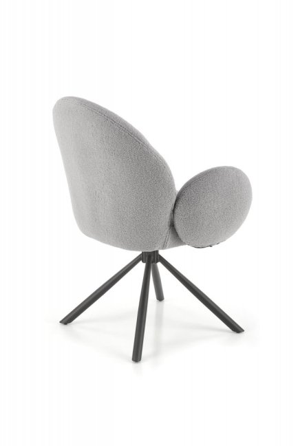 Jídelní otočné křeslo ILAGA — kov, látka, šedá