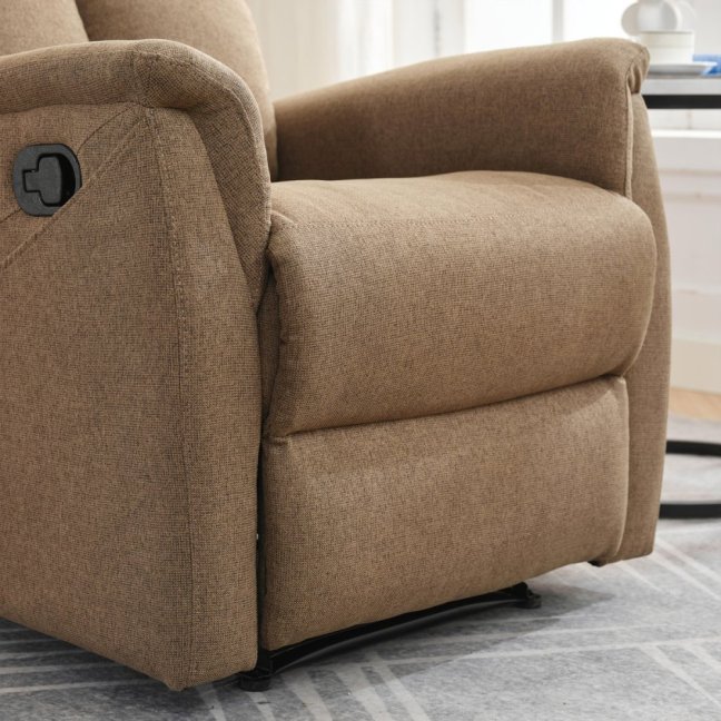 Relaxační polohovací TV křeslo ASTER — látka, hnědá