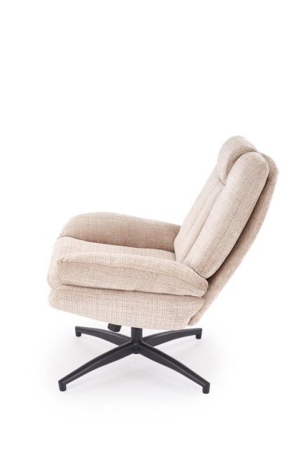 Otočné křeslo DECLAN s funkcí houpání — látka, béžová