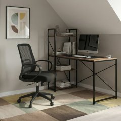 Kancelářská otočná židle NERO — látka, černá