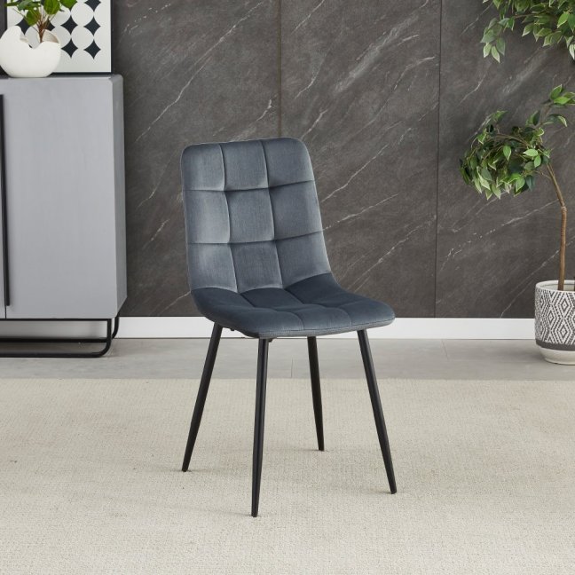 Jídelní židle THEO II — kov, samet, více barev - Barevné varianty židle THEO II: Modrá