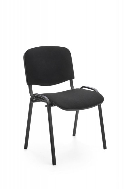 Jednací židle ISO — kov, látka, černá