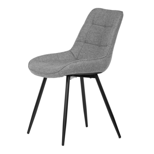 Jídelní židle NAGAO — kov, látka, černá / šedá