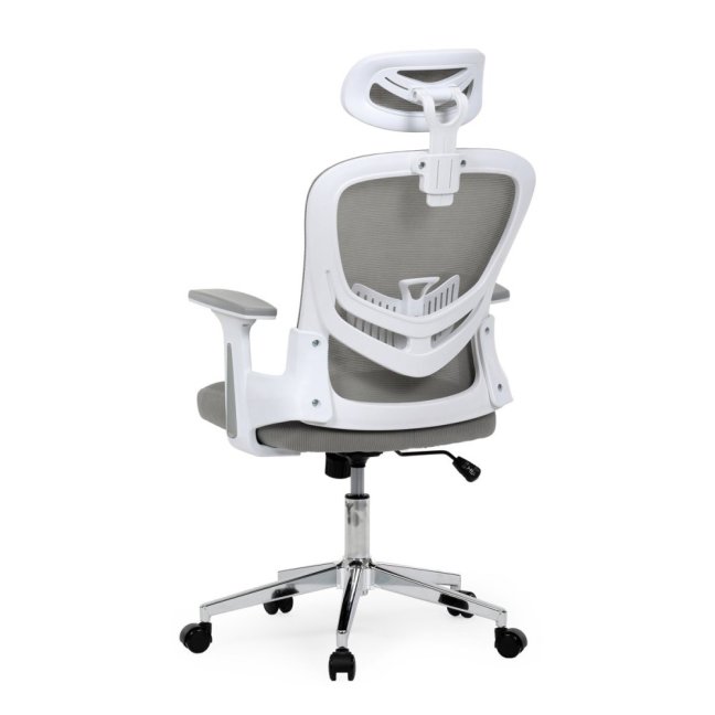 Kancelářská otočná židle ROSE — síť / látka, šedá