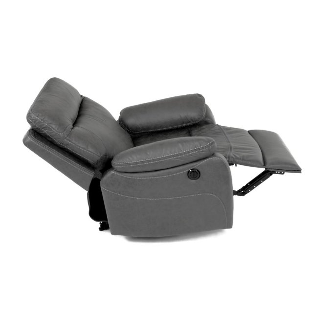 Relaxační křeslo BENNY s elektrickým polohováním — látka, šedá