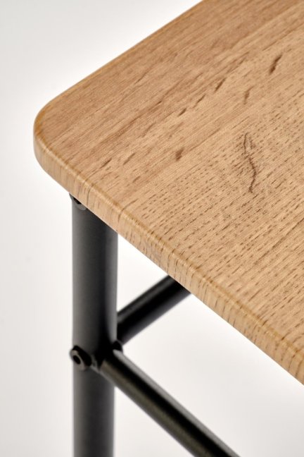 Jídelní set FAUST 4+1 — kov, MDF, černá / dekor dub