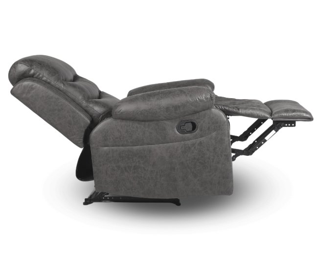 Relaxační polohovací TV křeslo HAVEN — látka, šedá, nosnost 130 kg