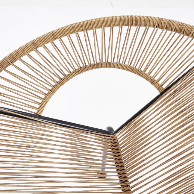 Zahradní křeslo BARI — kov, umělý ratan, přírodní