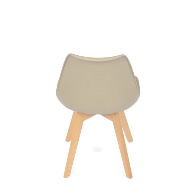 Jídelní židle ALETE — plast, samet, hnědá / bílá