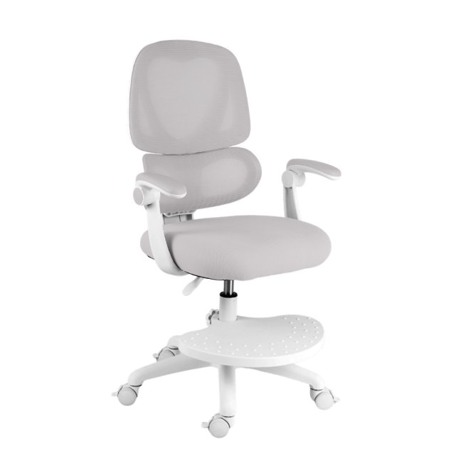 Dětská otočná židle Neoseat JUNI 023 — látka, pratelný potah, šedá