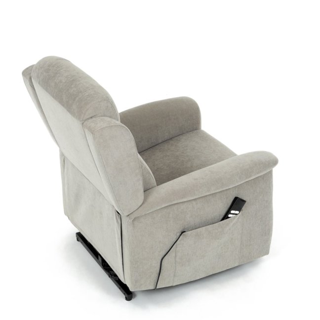 TV křeslo SARGON s elektrickým polohováním — 2 motory, látka, béžová