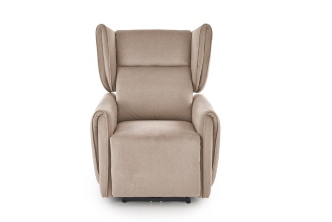 TV křeslo ušák GELATO s elektrickým polohováním — látka, béžová