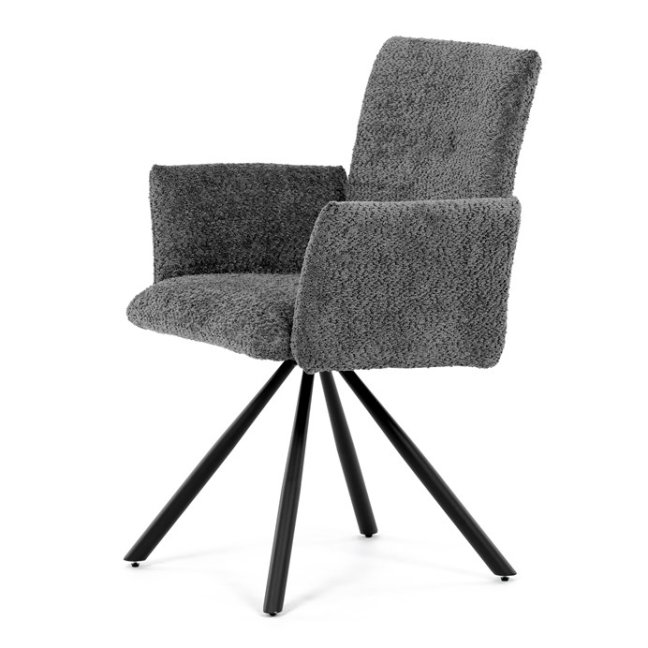 Jídelní otočné křeslo MANKA — kov, látka, více barev - Barevné varianty jídelního křesla MANKA: Šedá