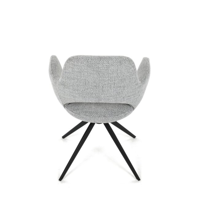 Jídelní otočné křeslo AMOS — kov, látka, šedá