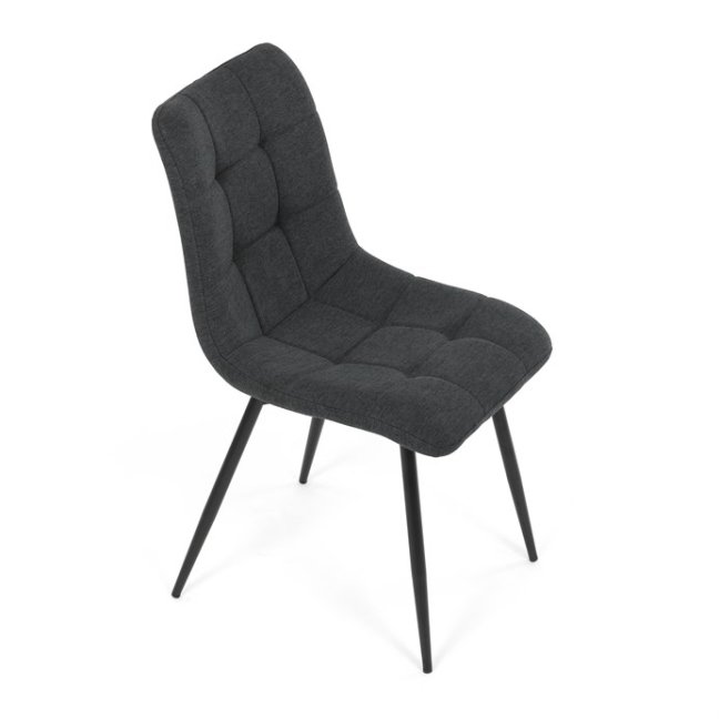 Jídelní židle DAEMON — kov, látka, černá / tmavě šedá