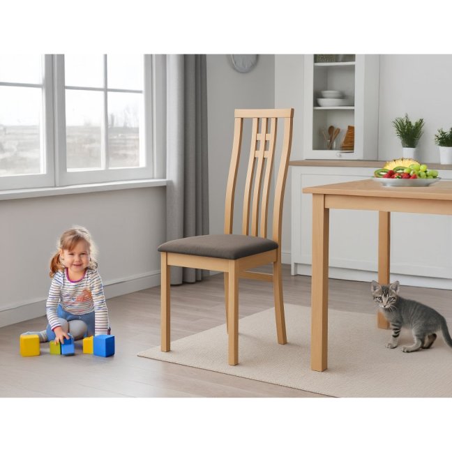 Jídelní dřevěná židle MIREA — masiv, látka, více barev