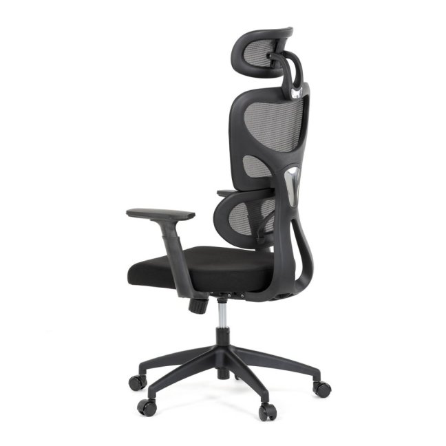 Kancelářská ergonomická židle GRANT — síť, látka, černá