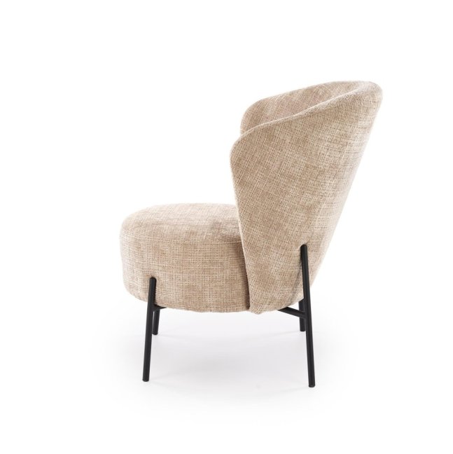 Designové křeslo CEZAR — masiv, látka, béžová