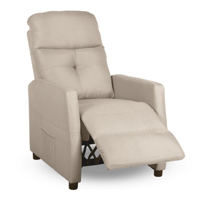 Relaxační polohovací TV křeslo MODO — látka, béžová, nosnost 130 kg