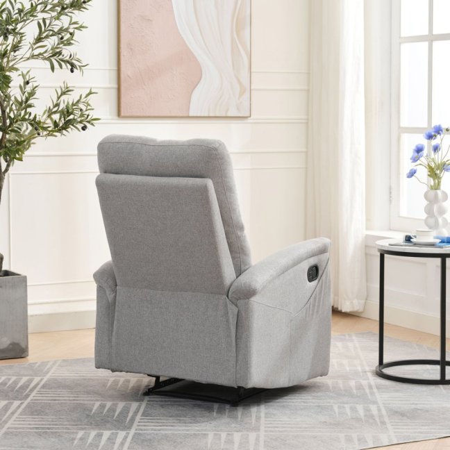 Relaxační polohovací TV křeslo ASTER — látka, světle šedá