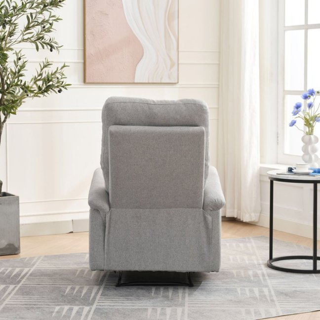 Relaxační polohovací TV křeslo ASTER — látka, světle šedá