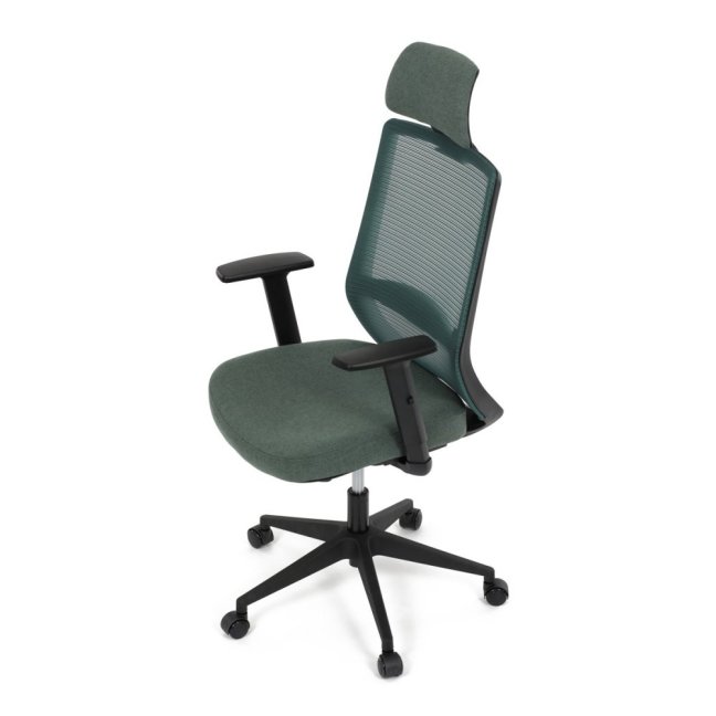 Kancelářská ergonomická židle SENA — látka, černá / zelená