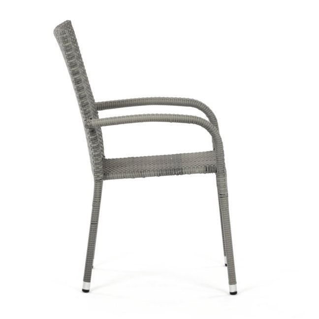 Zahradní křeslo SELEN — kov, umělý ratan, šedá