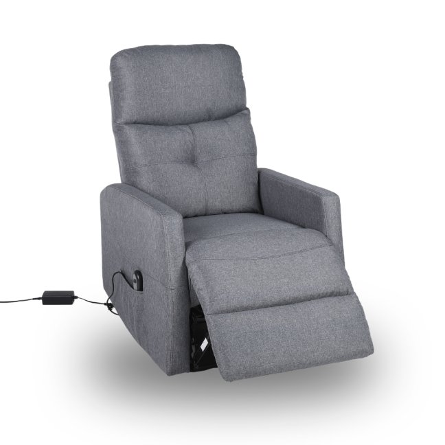 TV křeslo MODO PLUS s elektrickým polohováním — látka, šedá, nosnost 130 kg