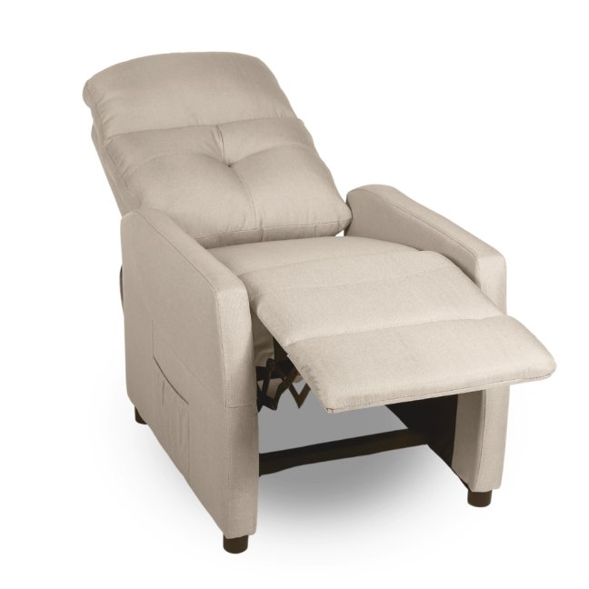Relaxační polohovací TV křeslo MODO — látka, béžová, nosnost 130 kg