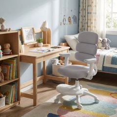 Dětská rostoucí židle Neoseat KIDDY THREE — látka,  pratelný potah, šedá