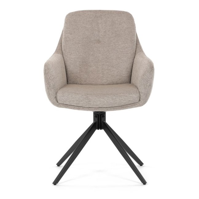 Jídelní otočné křeslo PAMELA — kov, látka, lanýžová