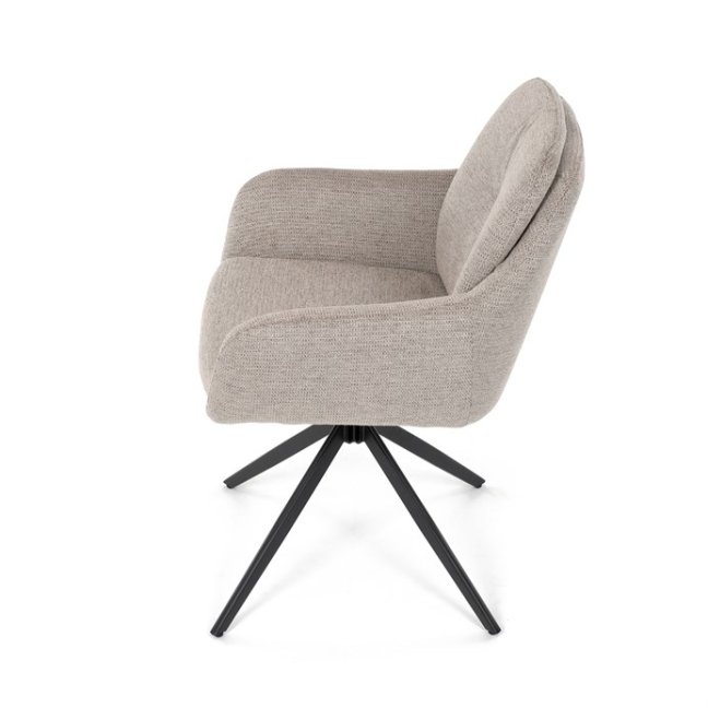 Jídelní otočné křeslo PAMELA — kov, látka, lanýžová