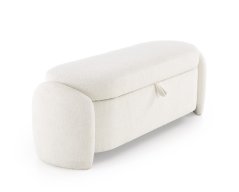 Taburet FICARIA s úložným prostorem — látka, krémová