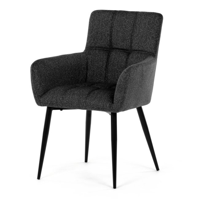 Jídelní křeslo LYON — kov, látka, více barev - Barevné varianty jídelního křesla LYON: Tmavě šedá