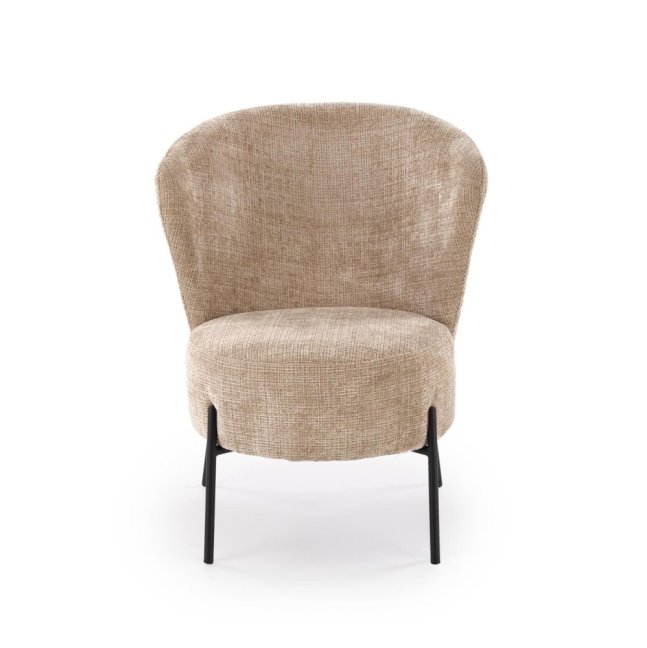 Designové křeslo CEZAR — masiv, látka, béžová